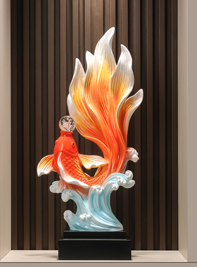 锦鲤年年有余摆件入户玄关客厅轻奢高档招财装饰开业乔迁新居礼物