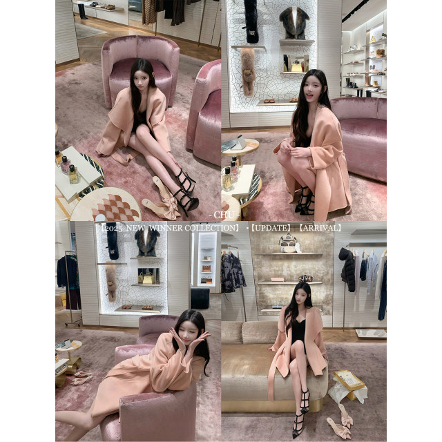 CHU小初/新贵 美人大衣/桑蚕丝羊绒羊毛中长款系带双面尼