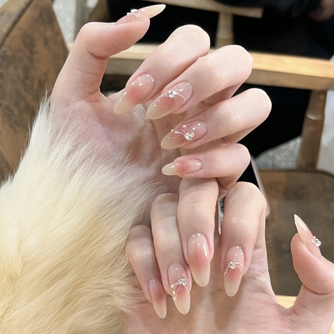 蜜桃四季显白腮红甲氛围感小红书爆款仙女纯手工穿戴甲光疗甲美甲,淘宝优惠券,粉丝福利购,淘宝优惠卷