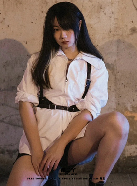 朋克个性束腰衬衣背带百搭腰带酷