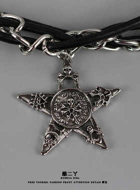 项圈皮铆钉骷髅星星choker