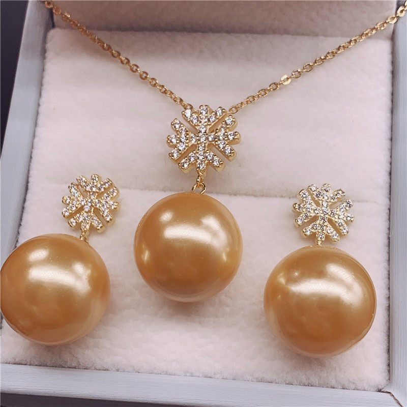 金珠天然珍珠耳环海水珍珠雪花耳钉925纯银镀金正圆无暇强光,淘宝优惠券,粉丝福利购,淘宝优惠卷