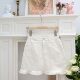 ສິ້ນ denim ຝຣັ່ງສີບົວສູງແອວ A-line fishtail skirt