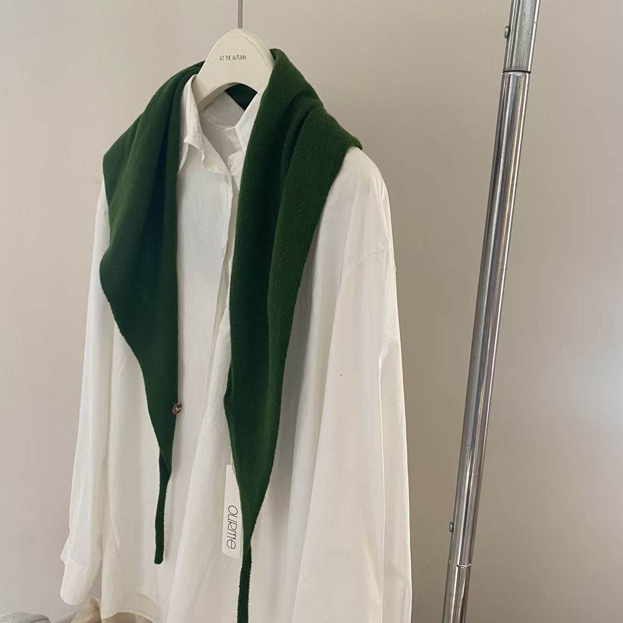 100%纯羊毛针织三角巾披肩女秋冬保暖护颈围脖多功能百搭小围巾潮,淘宝优惠券,粉丝福利购,淘宝优惠卷