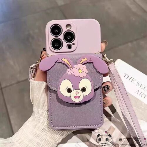星黛露兔卡包适用iPhone17pro max手机壳e/16pro斜挎15plus苹果13mini女12/e/14se3可爱xr网红8/7绳iP11/6套 - 图0
