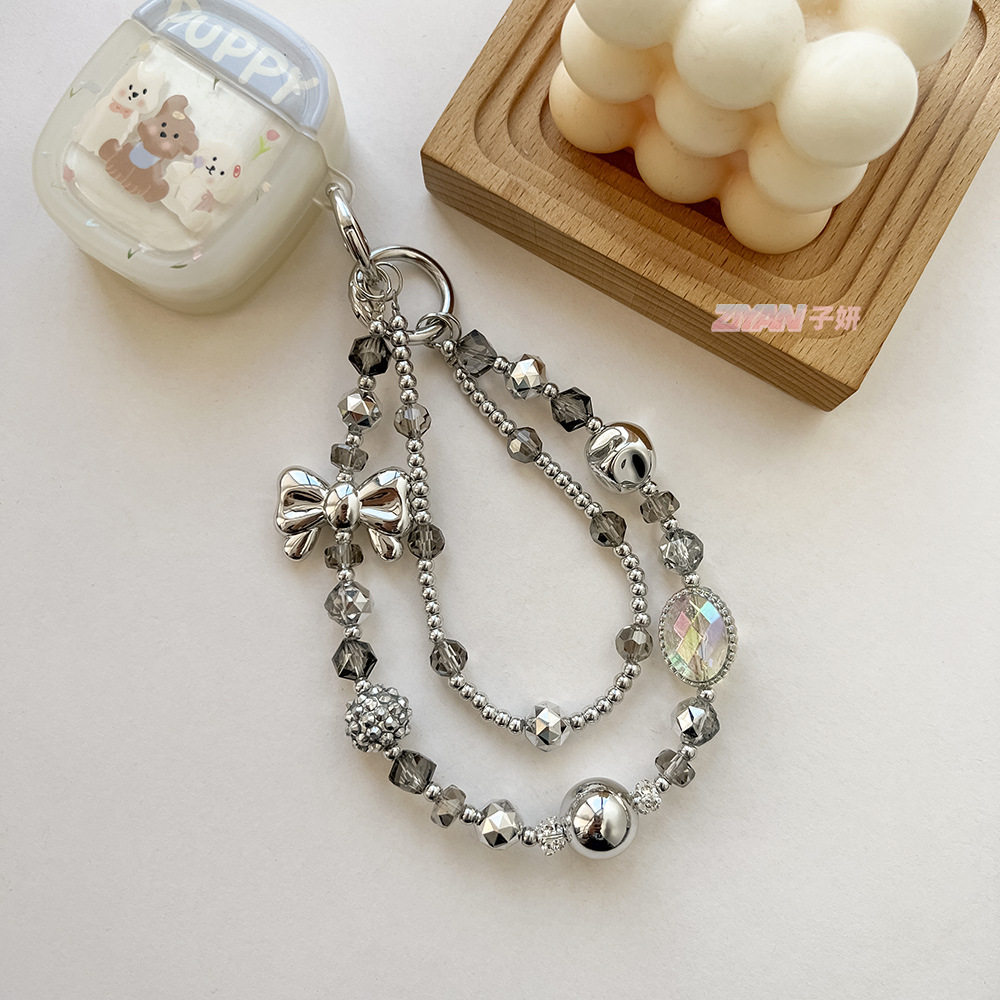 Clove甜酷女孩手机链短款ins手腕挂绳银色双层手机壳绳甜美钥匙链,淘宝优惠券,粉丝福利购,淘宝优惠卷