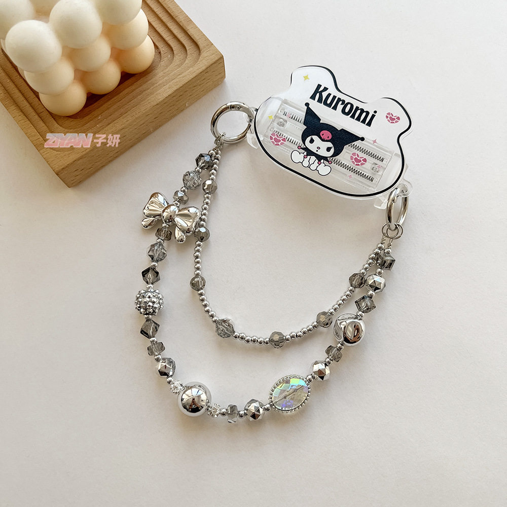 Clove甜酷女孩手机链短款ins手腕挂绳银色双层手机壳绳甜美钥匙链,淘宝优惠券,粉丝福利购,淘宝优惠卷