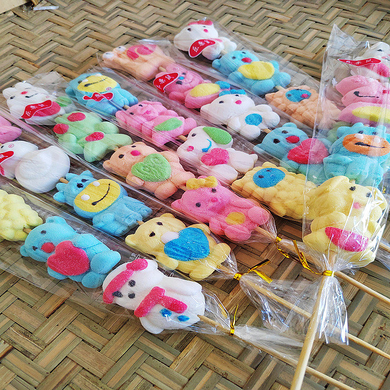 创意棉花糖串串卡通动物造型糖果软糖棒棒糖地摊夜市网红糖果零食,淘宝优惠券,粉丝福利购,淘宝优惠卷