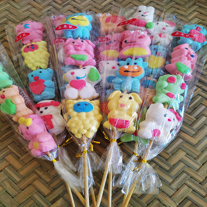 创意棉花糖串串卡通动物造型糖果软糖棒棒糖地摊夜市网红糖果零食,淘宝优惠券,粉丝福利购,淘宝优惠卷