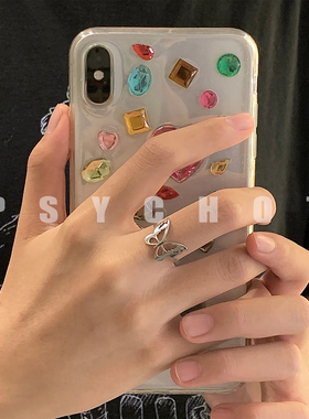 土酷风钛钢蝴蝶开口可调节戒指