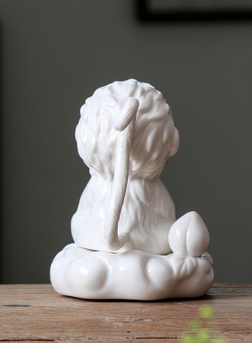 精品陶瓷小猴子鱼缸造景茶宠摆件