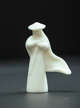 禅意白瓷小和尚无相佛桌面摆件