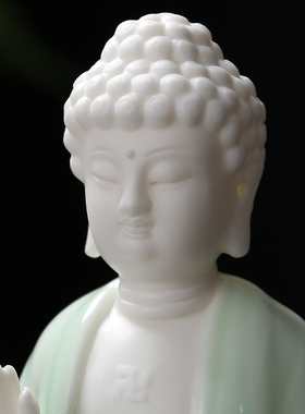 白瓷佛像摆件陶瓷客厅车载装饰品