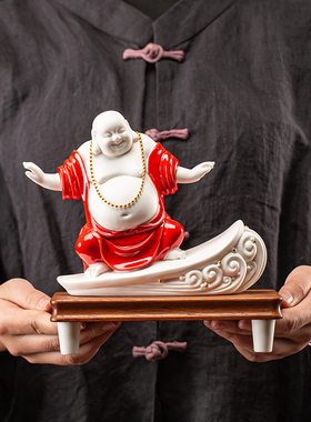 陶瓷弥勒佛摆件大肚佛像