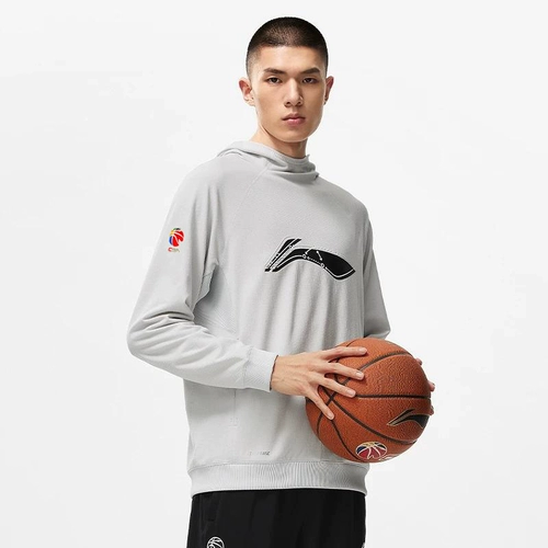 Li Ning, баскетбольная флисовая удерживающая тепло осенняя толстовка с капюшоном