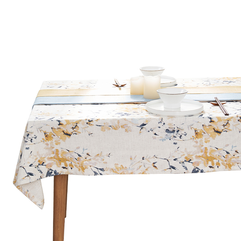 现代简约桌布茶几布防水防油田园风长方形餐桌布书桌垫写字台桌垫 - 图0