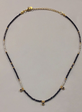 天然石女彩色项链锁骨链多巴胺潮