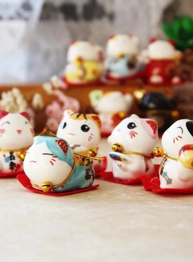 开业招财猫汽车陶瓷卡通