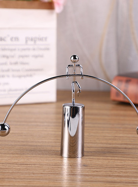 撸铁小人摆件不倒翁举重