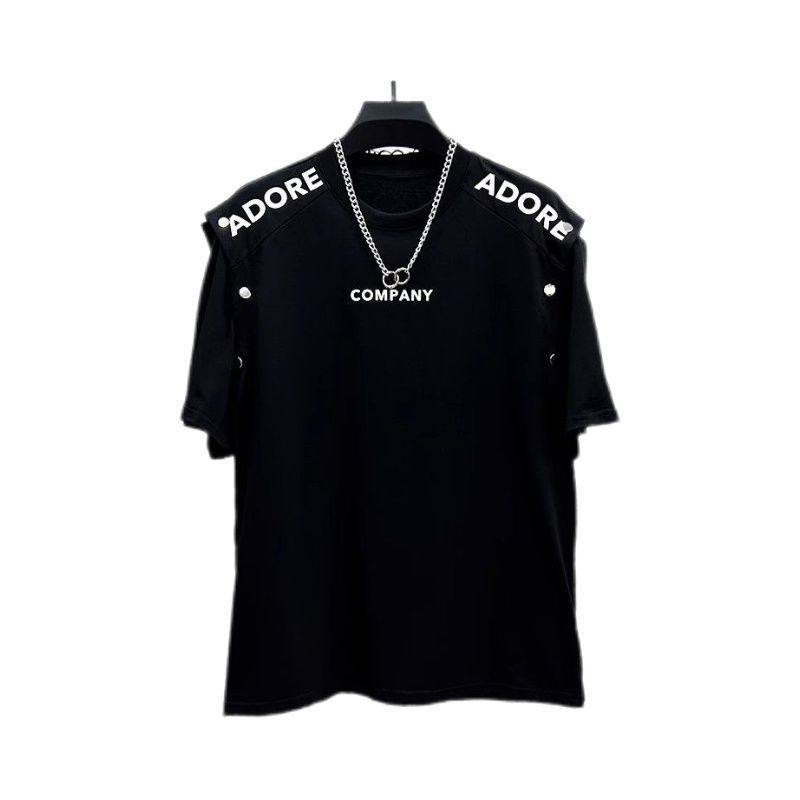 小众个性设计感拼接两种穿搭短袖T恤男女宽松情侣潮牌大码上衣夏,淘宝优惠券,粉丝福利购,淘宝优惠卷