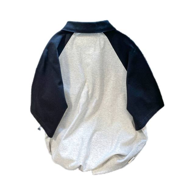 Fat mm American retro Hong Kong style vintage raglan lapel short-sleeved T-shirt for men and women large size 300Jin Jin is equal to 0.5kg polo shirt trendy