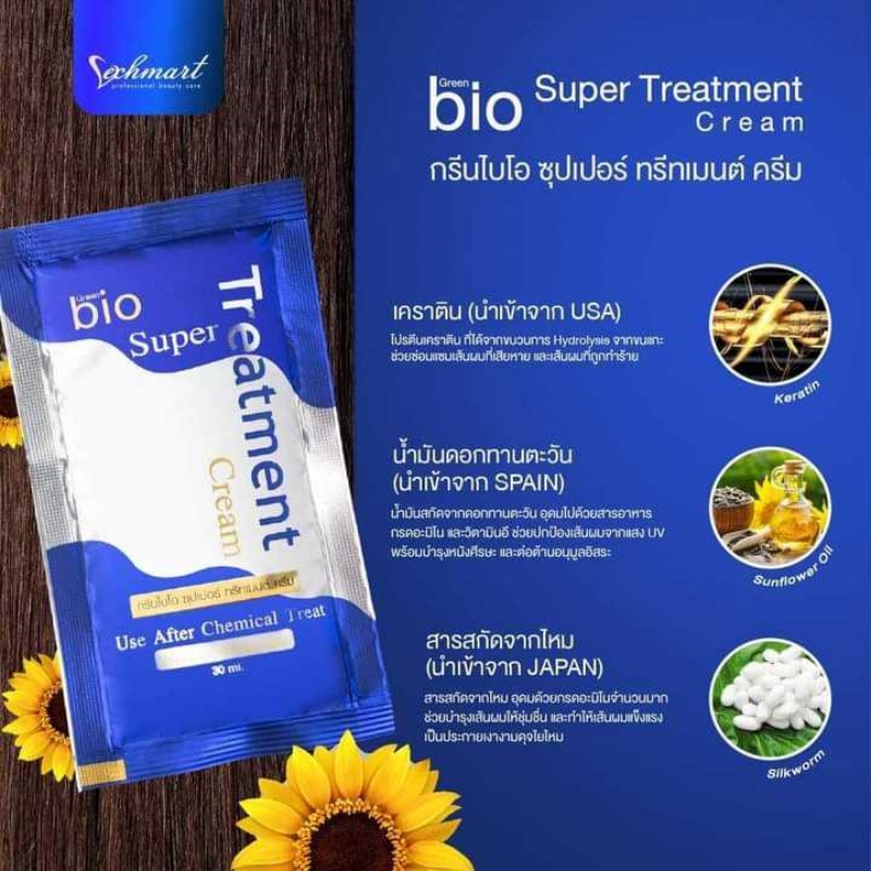 泰国直邮green bio Treatment 30ML蓝色修复发膜便携装满百包邮 - 图0