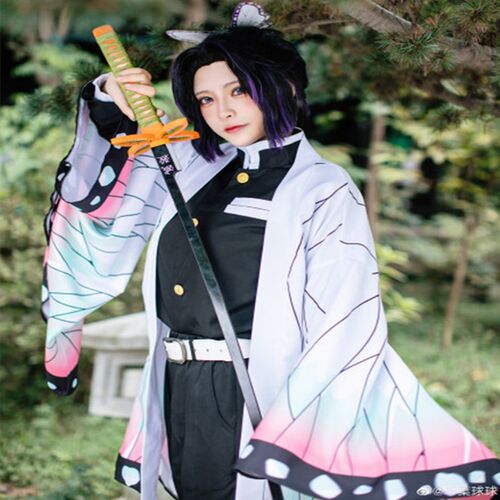 鬼灭之刃cosplay虫柱蝴蝶忍全套动漫cos羽织外套鬼杀队队服制服 - 图0
