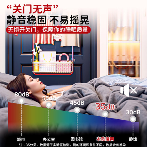 弗林斯门后收纳架卧室挂衣架入户挂钩真空吸盘免打孔衣帽置物架 - 图2