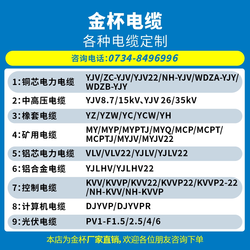 金杯电缆WDZC-YJY4+1芯10-240平方低烟无卤电力电缆 30米起售 - 图3