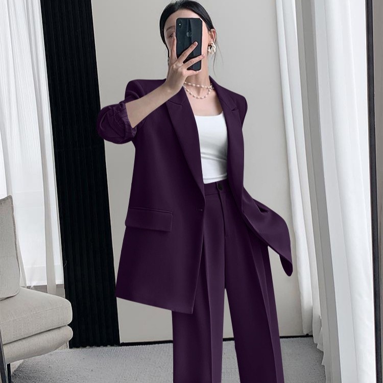 大码时尚西装套装女春夏新款胖mm高级感减龄显瘦阔腿裤西服两件套,淘宝优惠券,粉丝福利购,淘宝优惠卷