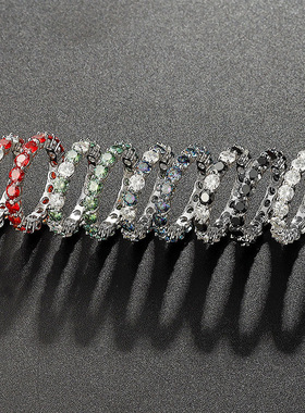 ICEBLING纯银莫桑石排钻排戒