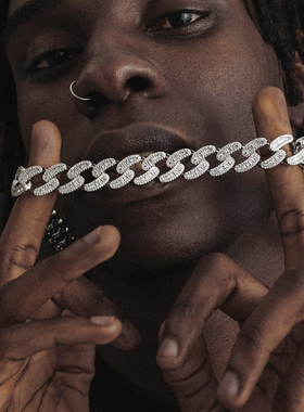 满钻男士菱形项链定制