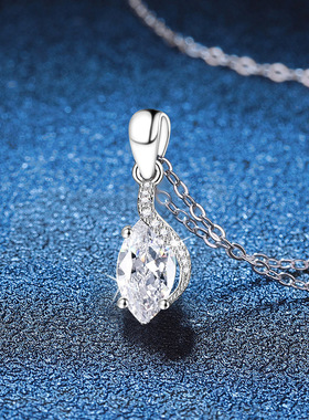 天使之眼一克拉莫桑钻纯银项链