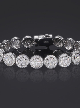 10MM圆形纯银莫桑冰糖手链