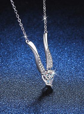 莫比乌斯莫桑石纯银吊坠项链