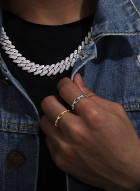 ICEBLING猪鼻子莫桑石戒指