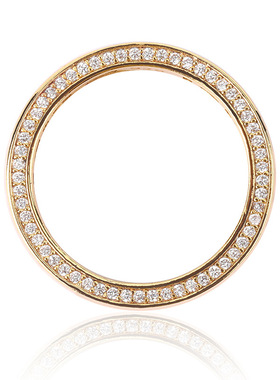 侧面镶钻圆形光面戒指指环