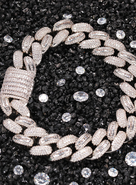 ICEBLING16MM混镶拼接古巴手链