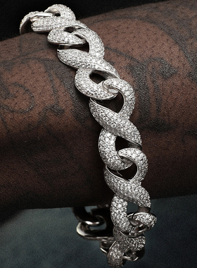 ICEBLING八字满钻古巴链手链金