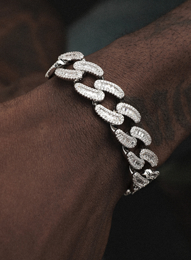 满钻欧美风男士古巴链