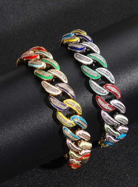 ICEBLING七彩色镶钻古巴手链