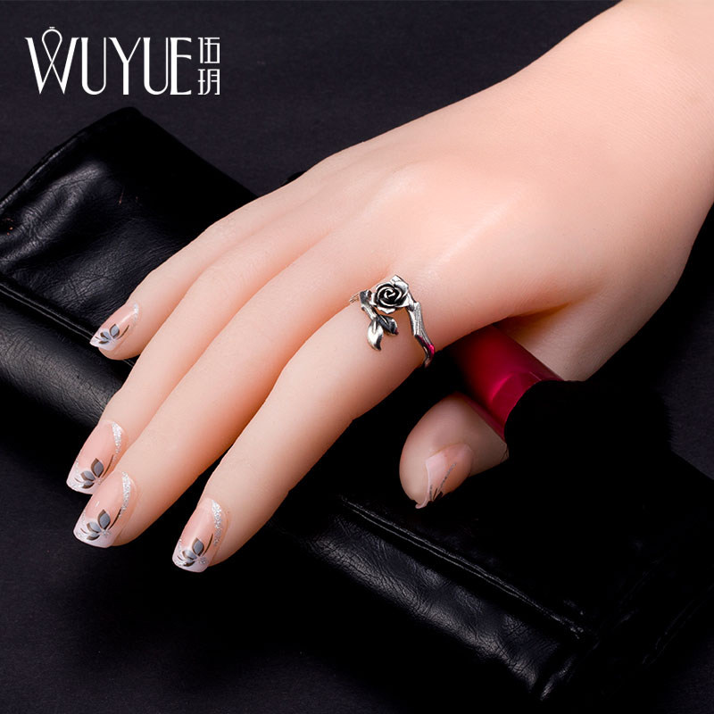 纯银开口荆棘女男复古小众设计对戒 伍玥银匠戒指/指环