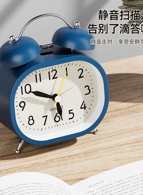金属闹钟学生儿童专用打铃小闹钟卡通机械座钟创意桌面时钟摆件