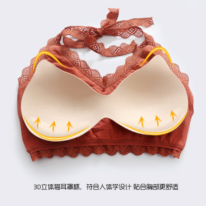 莎扣新款棉质轻薄女网红挂脖胸垫 莎扣吊带/背心/T恤