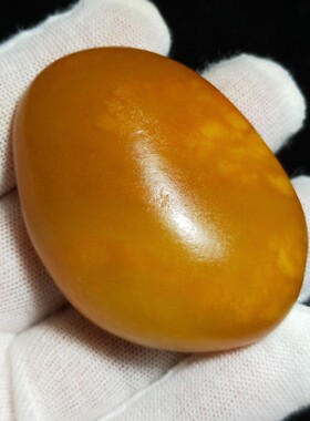 已售75.9克和田玉籽料原石黄沁皮油润肉细天然撞击坑毛孔清晰把件