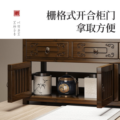 博古架楠竹多宝阁客厅茶室展示架古董文玩置物架收纳架摆件收藏架 - 图1
