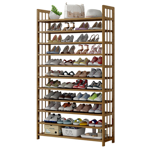 鞋架子简易门口放家用室内好看经济型小窄竹收纳神器多层实木鞋柜 - 图2