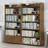 Книжная полка, простой книжный шкаф из натурального дерева для школьников, многослойная система хранения