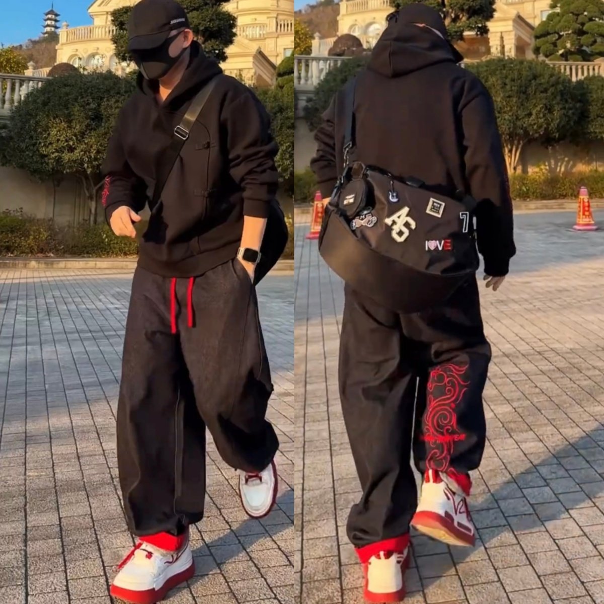 马年新款中式国风刺绣休闲套装男士加绒加厚连帽卫衣牛仔裤两件套,淘宝优惠券,粉丝福利购,淘宝优惠卷