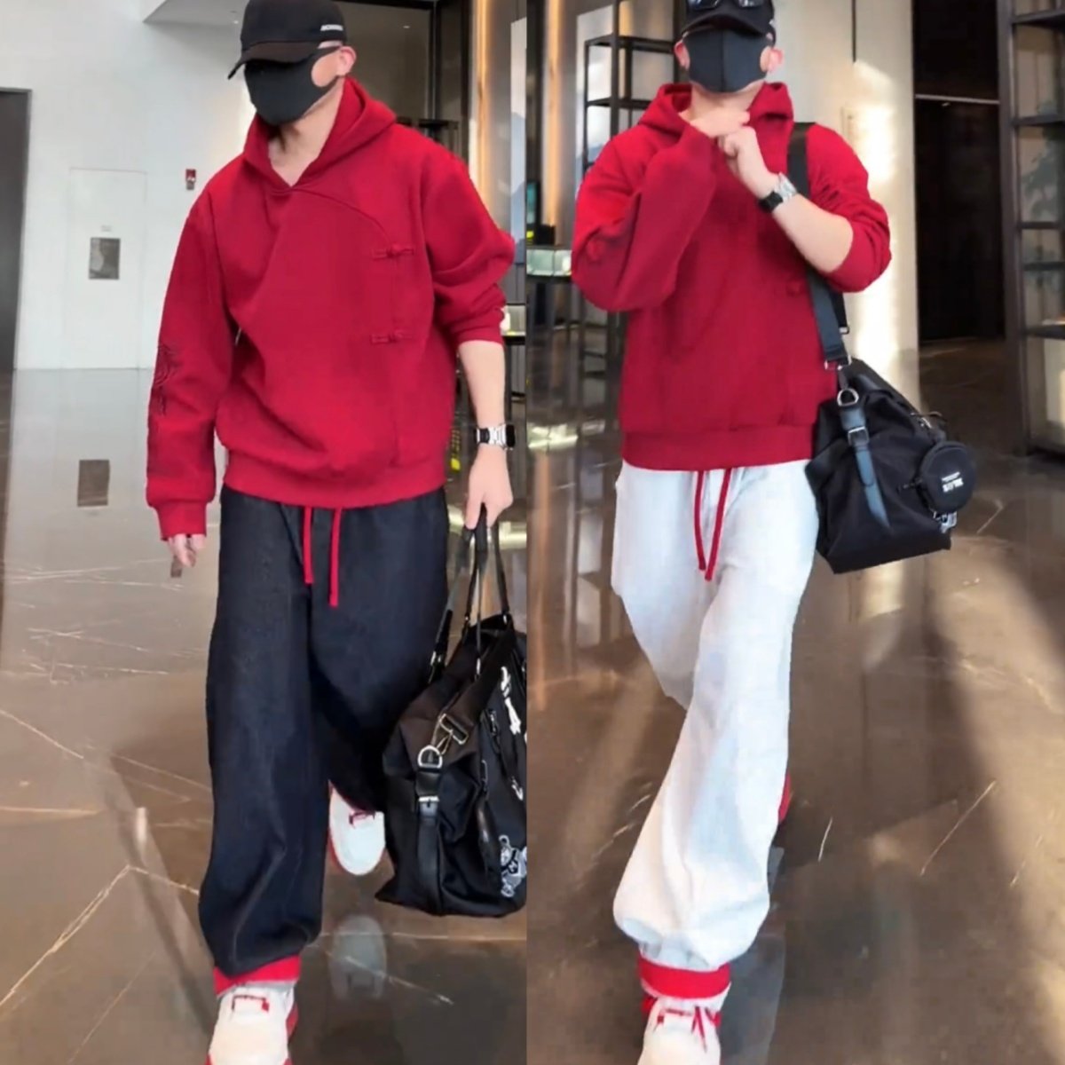 马年新款中式国风刺绣休闲套装男士加绒加厚连帽卫衣牛仔裤两件套,淘宝优惠券,粉丝福利购,淘宝优惠卷